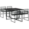 Schwarze Gartenessgruppe Jacey (5-teilig, Polyrattan)
