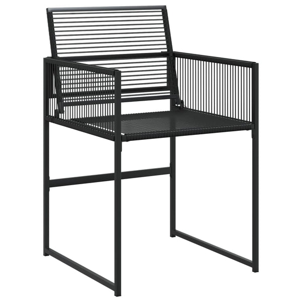 Schwarze Gartenessgruppe Jacey (5-teilig, Polyrattan)