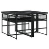 Schwarze Gartenessgruppe Jacey (5-teilig, Polyrattan)