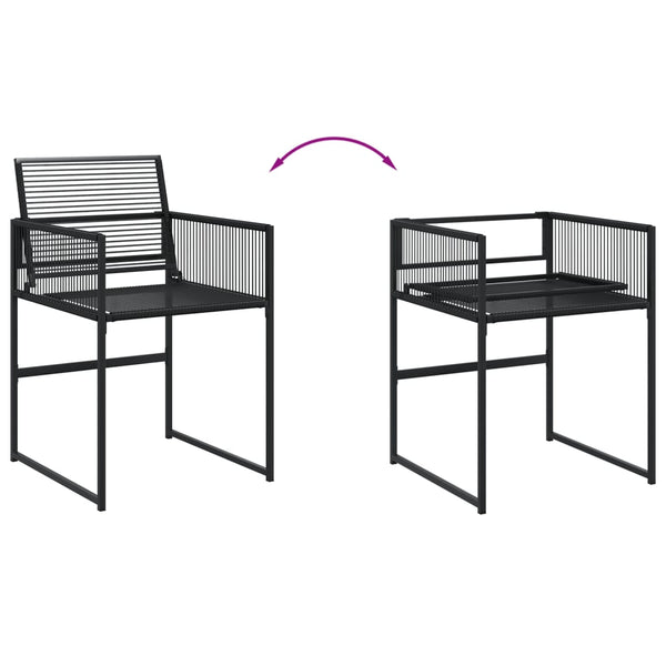 Schwarze Gartenessgruppe Jacey (5-teilig, Polyrattan)