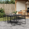 Schwarze Gartenessgruppe Jacey (5-teilig, Polyrattan)