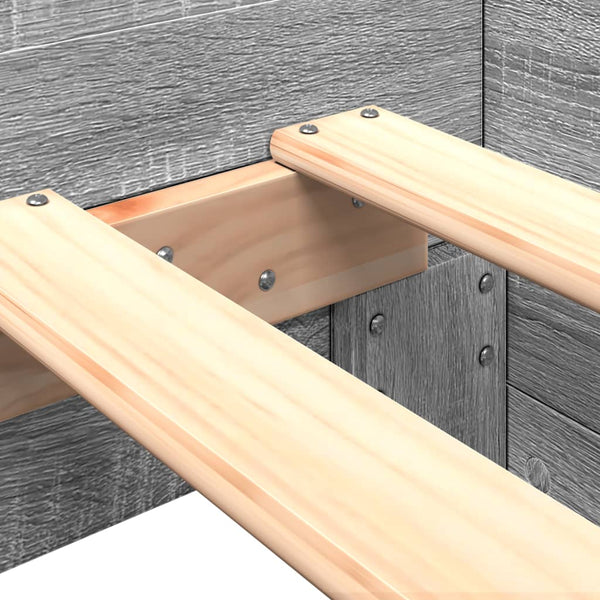 Graues Bettgestell Desanca 90x190cm (Holz)