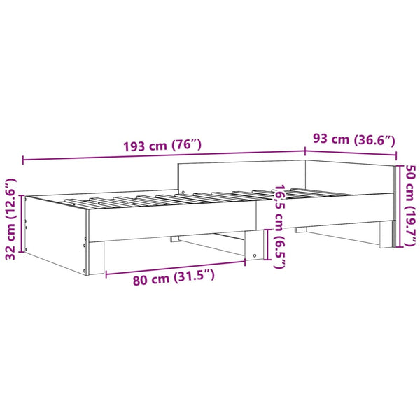 Graues Bettgestell Desanca 90x190cm (Holz)