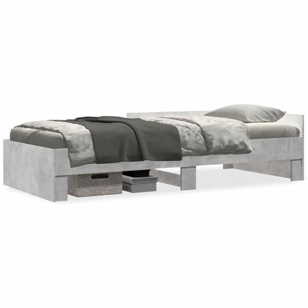 Betoninharmaa sängynrunko Desanca 75x190cm (puinen)