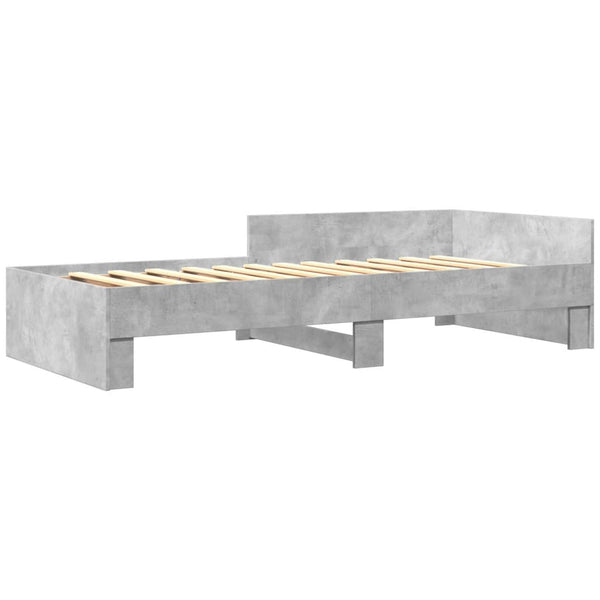Betoninharmaa sängynrunko Desanca 75x190cm (puinen)