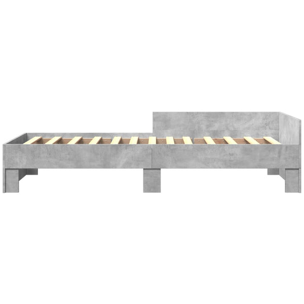 Betoninharmaa sängynrunko Desanca 75x190cm (puinen)