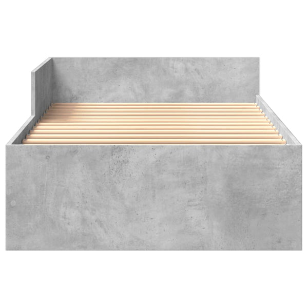 Betoninharmaa sängynrunko Desanca 75x190cm (puinen)