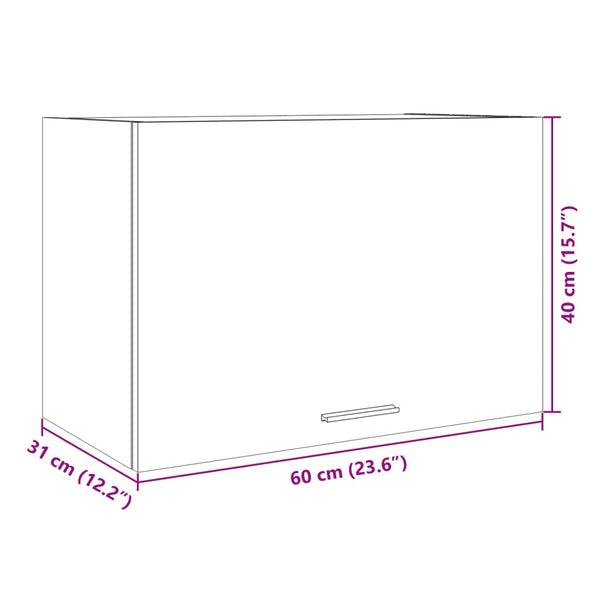 Sonoma-Eiche Hängeschrank Pompilas 60x31x40cm (Spanplatte)