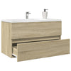 Waschbeckenunterschrank Sonoma Eiche Portaru 80x38,5x45cm (Spanplatte)