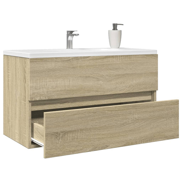 Waschbeckenunterschrank Sonoma Eiche Portaru 80x38,5x45cm (Spanplatte)