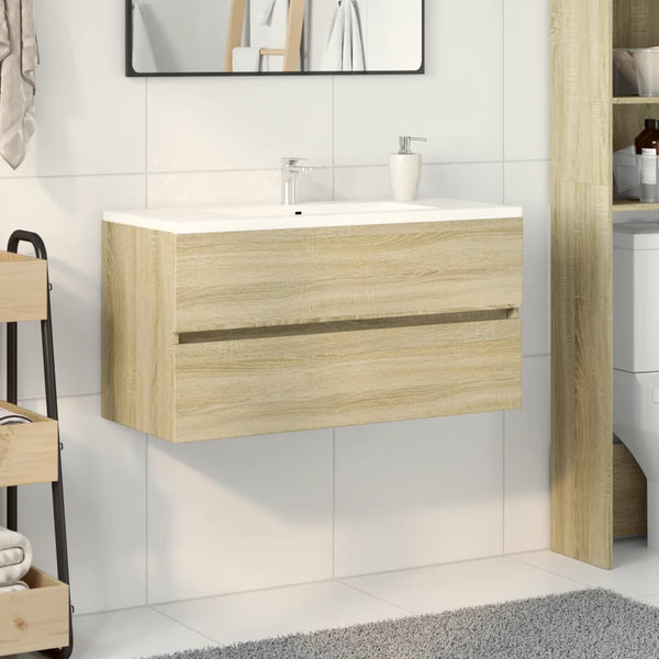 Sonoma Eiche Waschtischunterschrank Muguras 90x38,5x45cm (Spanplatte)