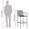 Graue Outdoor-Bar-Set Adelin 3-teilig (Akazienholz und Polyrattan)
