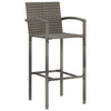 Graue Outdoor-Bar-Set Adelin 3-teilig (Akazienholz und Polyrattan)