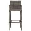 Graue Outdoor-Bar-Set Adelin 3-teilig (Akazienholz und Polyrattan)
