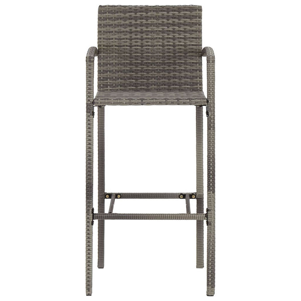 Graue Outdoor-Bar-Set Adelin 3-teilig (Akazienholz und Polyrattan)