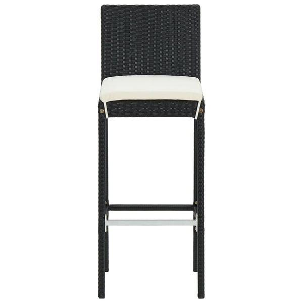 Bartischset Texanna in Schwarz (3-teilig, Akazienholz und Polyrattan)