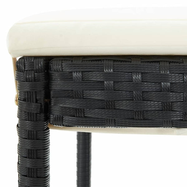 Bartischset Texanna in Schwarz (3-teilig, Akazienholz und Polyrattan)