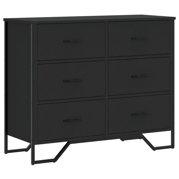Schwarze Kommode Elisabett 91x35,5x74,5cm (Holz)