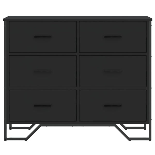 Schwarze Kommode Elisabett 91x35,5x74,5cm (Holz)
