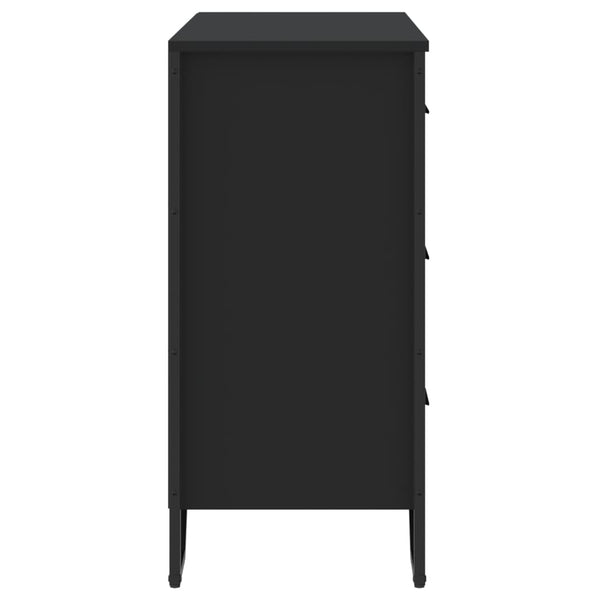 Schwarze Kommode Elisabett 91x35,5x74,5cm (Holz)