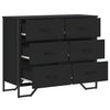 Schwarze Kommode Elisabett 91x35,5x74,5cm (Holz)