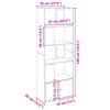 Graues Bücherregal Tuglodi 70x36x189cm (Holz)