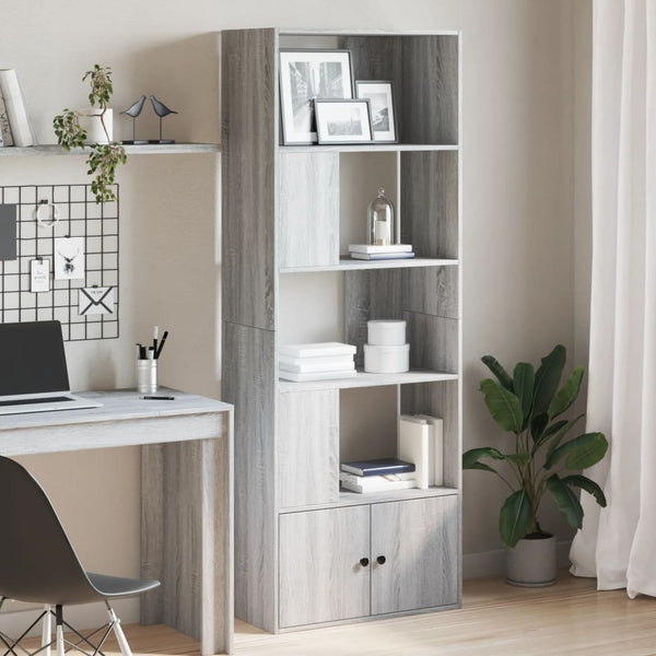 Graues Bücherregal Tuglodi 70x36x189cm (Holz)