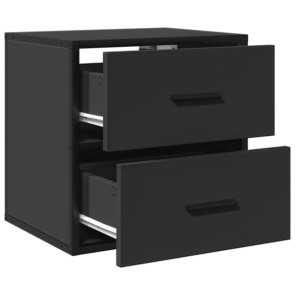 Schwarzer Wand-Nachttisch Messinger 40x31x39,5cm