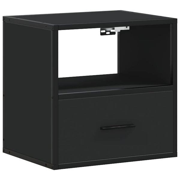 Schwarzer wandmontierter Nachttisch Toropu 40x31x39,5cm