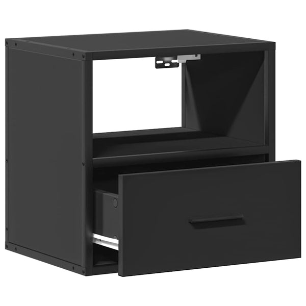 Schwarzer wandmontierter Nachttisch Toropu 40x31x39,5cm