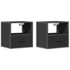 Schwarze wandmontierte Nachttische Toropu 40x31x39,5cm (2 St.)
