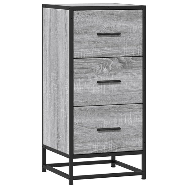Graues Sideboard Spasoico 35,5x35x76cm (Holz und Metall)