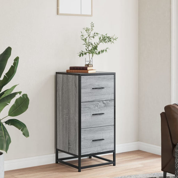 Graues Sideboard Spasoico 35,5x35x76cm (Holz und Metall)