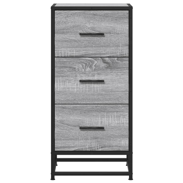 Graues Sideboard Spasoico 35,5x35x76cm (Holz und Metall)