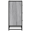 Graues Sideboard Spasoico 35,5x35x76cm (Holz und Metall)