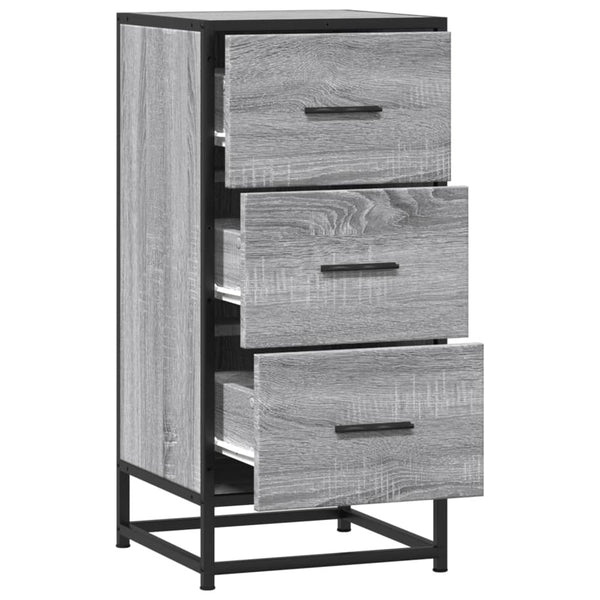 Graues Sideboard Spasoico 35,5x35x76cm (Holz und Metall)