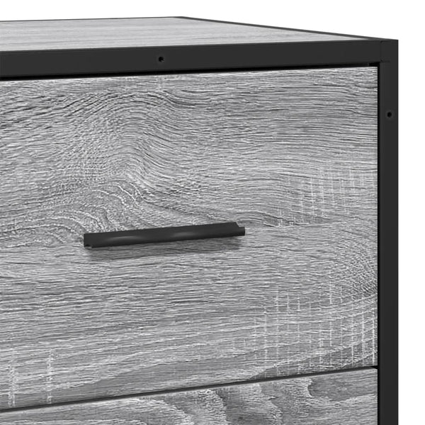 Graues Sideboard Spasoico 35,5x35x76cm (Holz und Metall)