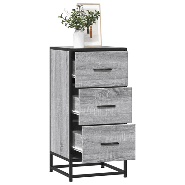 Graues Sideboard Spasoico 35,5x35x76cm (Holz und Metall)