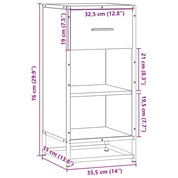 Rauchschrank Anrichte Elea 35,5x35x76cm (Holz)