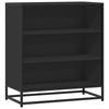 Schwarzes Sideboard Virvoara 68x35x76cm (konstruiertes Holz und Metall)