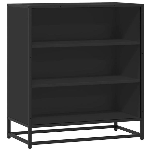 Schwarzes Sideboard Virvoara 68x35x76cm (konstruiertes Holz und Metall)