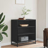 Schwarzes Sideboard Virvoara 68x35x76cm (konstruiertes Holz und Metall)