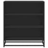 Schwarzes Sideboard Virvoara 68x35x76cm (konstruiertes Holz und Metall)