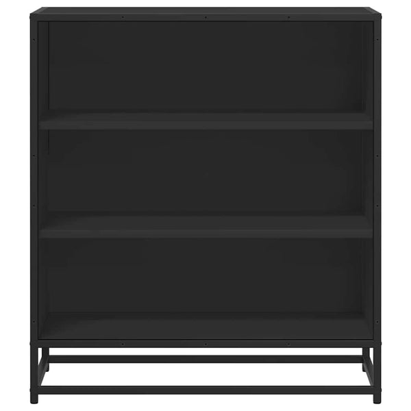 Schwarzes Sideboard Virvoara 68x35x76cm (konstruiertes Holz und Metall)