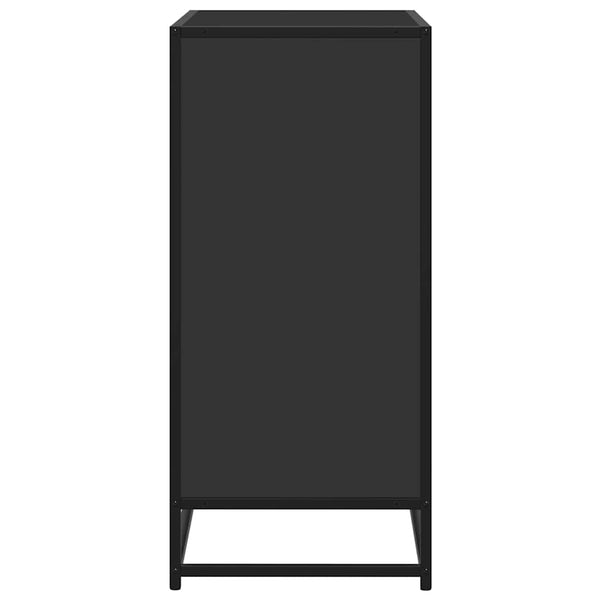 Schwarzes Sideboard Virvoara 68x35x76cm (konstruiertes Holz und Metall)