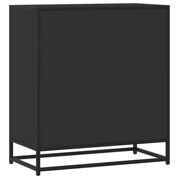 Schwarzes Sideboard Virvoara 68x35x76cm (konstruiertes Holz und Metall)
