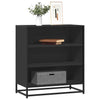 Schwarzes Sideboard Virvoara 68x35x76cm (konstruiertes Holz und Metall)