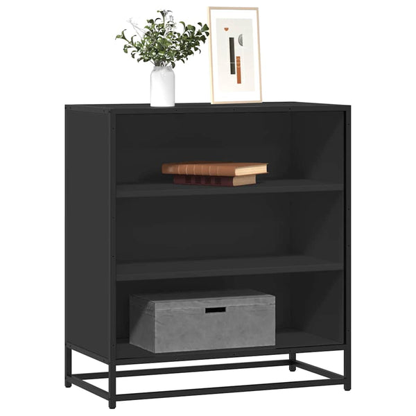 Schwarzes Sideboard Virvoara 68x35x76cm (konstruiertes Holz und Metall)