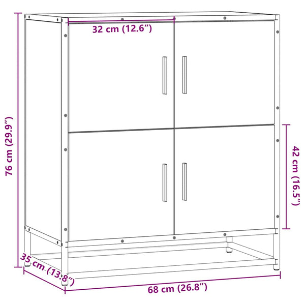 Schwarze Kommode Meridiane 68x35x76cm (Holz)