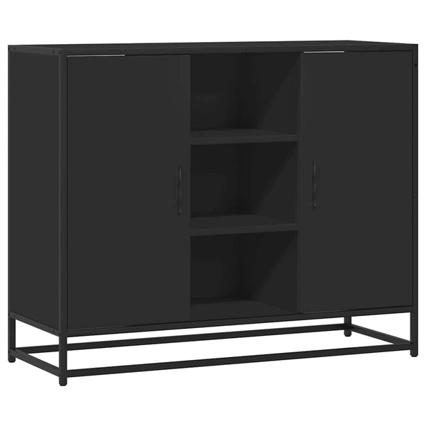 Schwarze Kommode Sevasti 92x35x76cm (Holz)